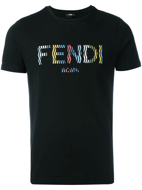 fendi roma black t shirt|fendi t shirt i offer.